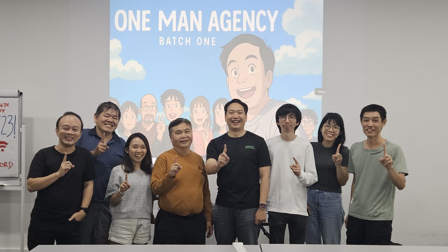 Gavin with One Man Agency programme participants
